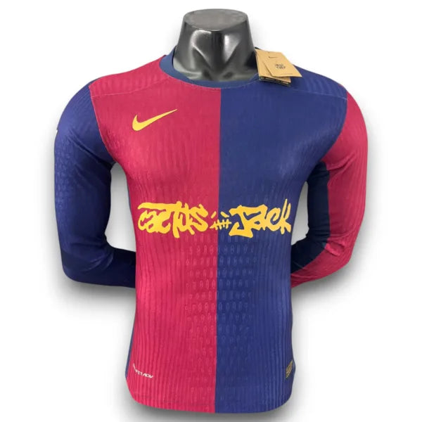Camiseta Barcelona x Travis Scott 2024-2025 Local Manga Larga – Version Pro Player